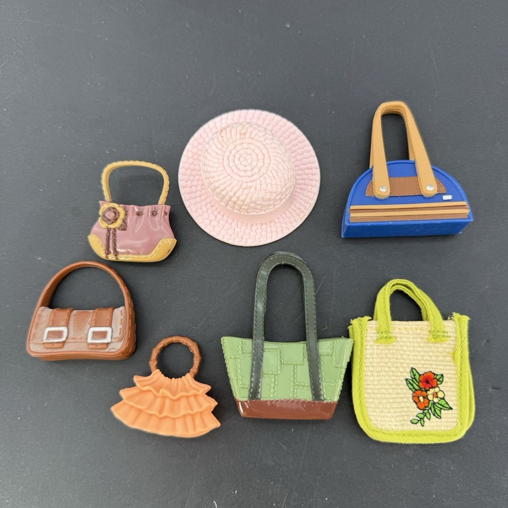 Barbie My Scene Style Doll Purse Handbag Lot of 6 Plus Pink Hat Accessories